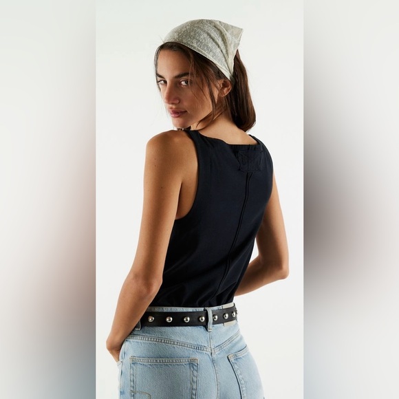 We The Free Boat-Neck Muscle Tank ~ NWT ~ XS ~ Black ~ Free People - Picture 12 of 12